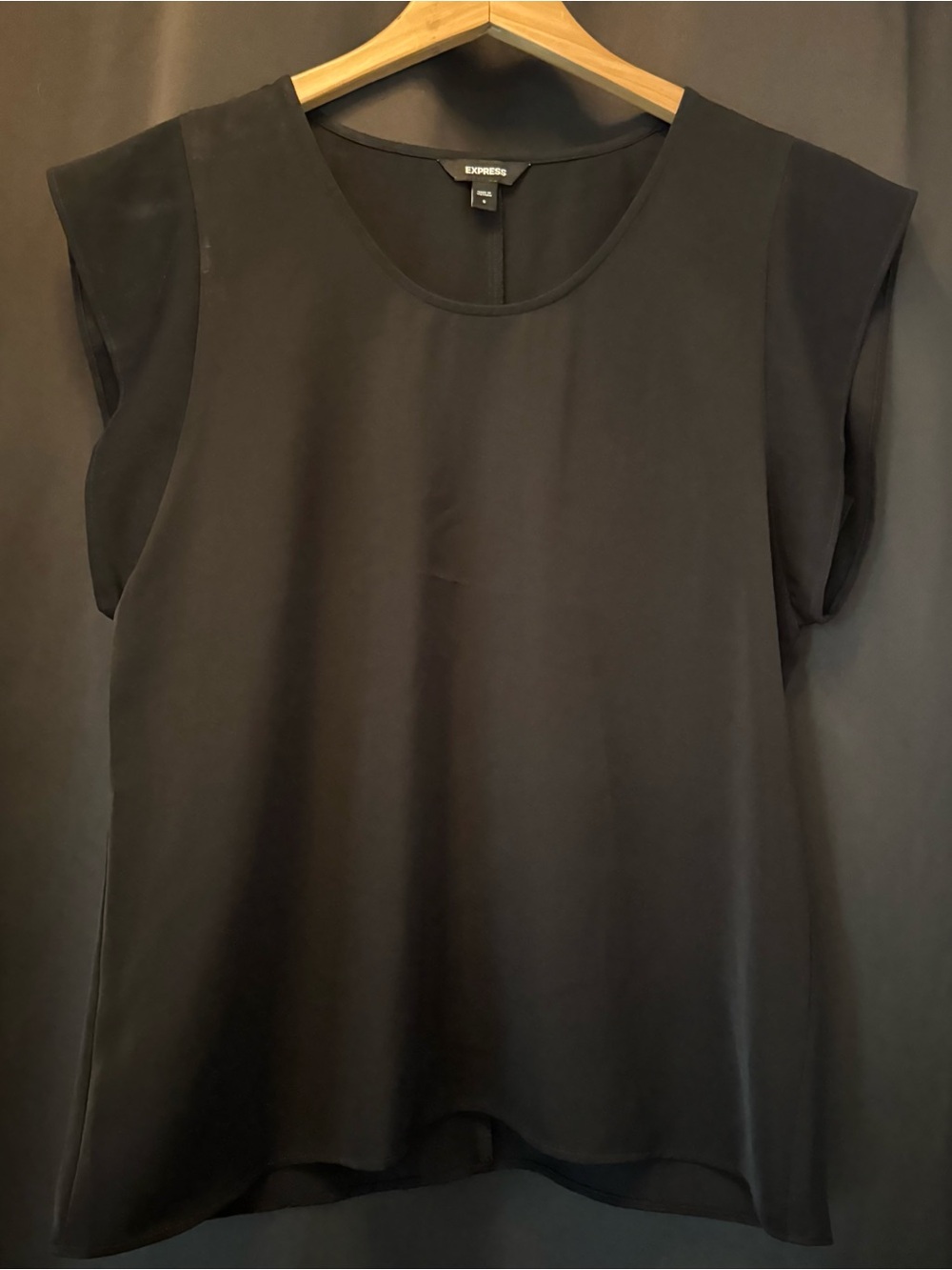 Express Black Cap-Sleeve Blouse